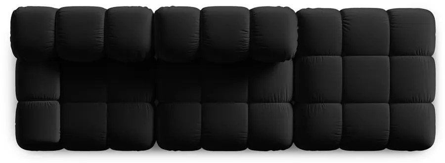 Fekete bársony kanapé 282 cm Bellis – Micadoni Home