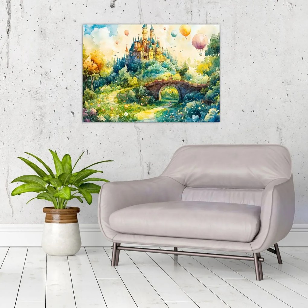 Üveg kép - Mesebeli kastély (70x50 cm)