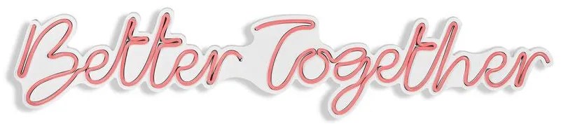 Műanyag LED-es fali dekoráció, Better Together - Pink