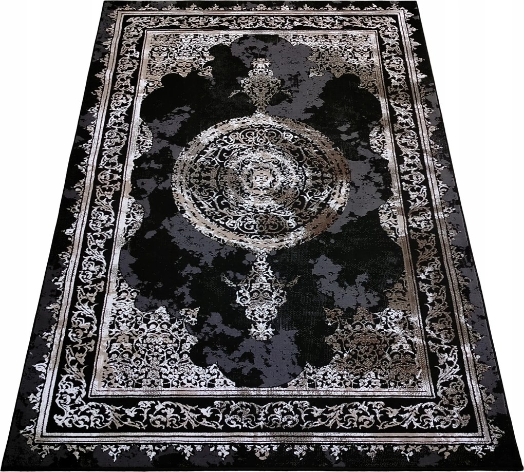 Gyönyörű Szőnyeg 120x180 Nappaliba Fekete Vintage