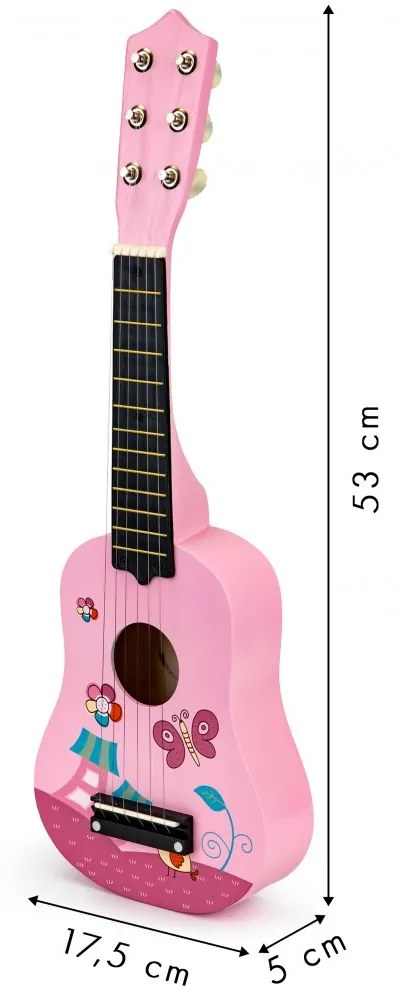 Fa gitár gyerekeknek Pink Butterfly