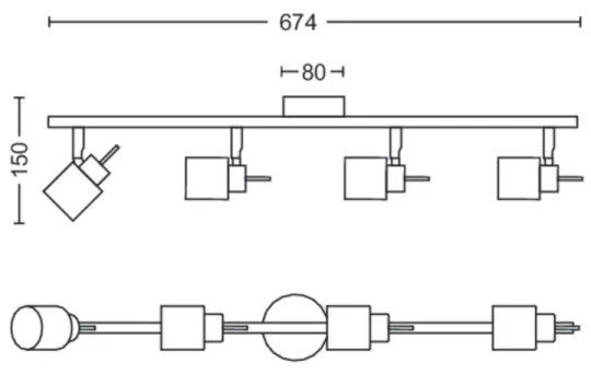 Philips - Spotlámpa MERANTI 4xGU10/35W/230V fehér