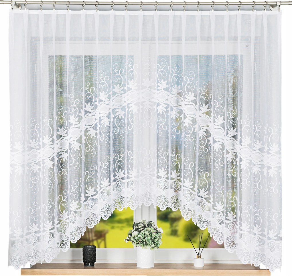 Jupiter Függöny 400x150cm, fehér szín, íves függöny (kész)