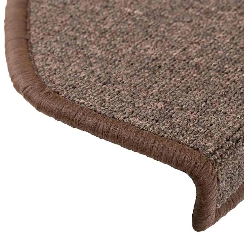 20 db-os lépcsőszőnyegek 65 x 24 x 4 cm kávébarna félkör alakú nagyméretű