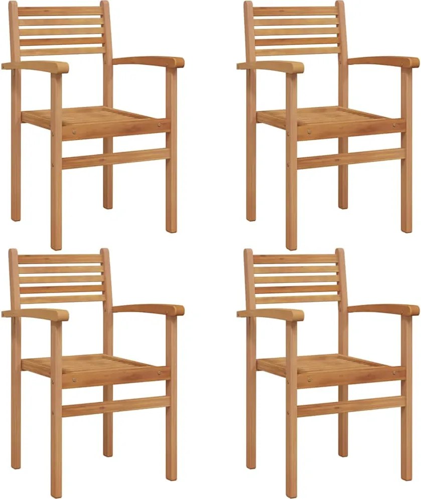 vidaXL Szék 4 pcs Barna 56 x 55 x 90.5 cm Tömör Teakfa