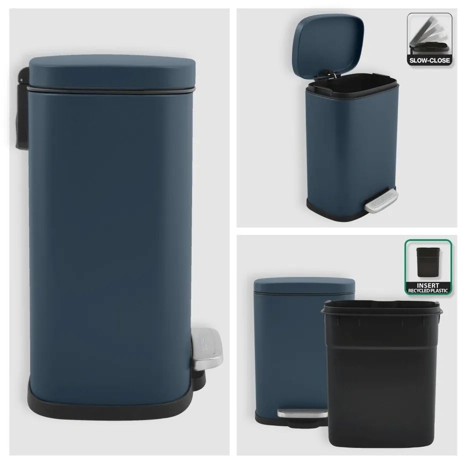 Petróleum színű acél pedálos szemetes 5 l Akira – Spirella