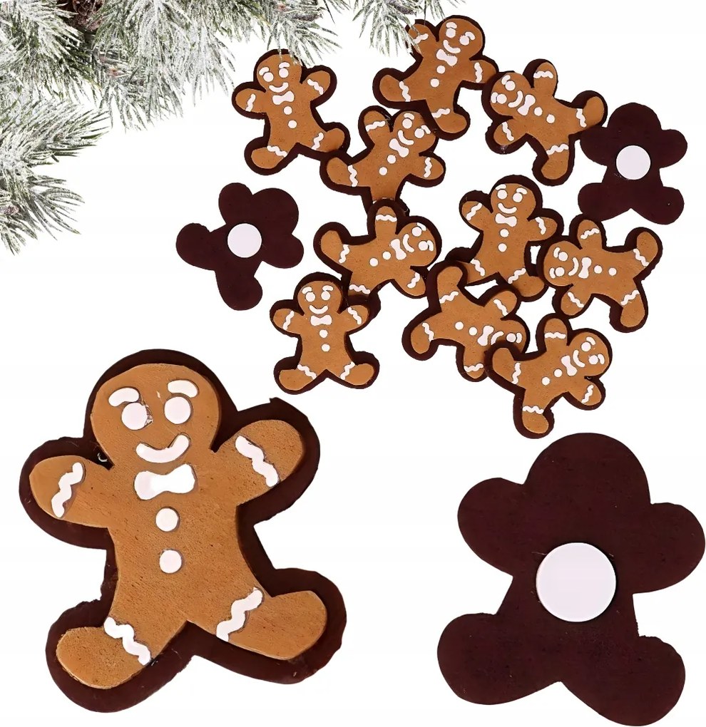 Filc matricák mézeskalács keksz karácsonyi matrica 4,5x4,5 cm 12 db