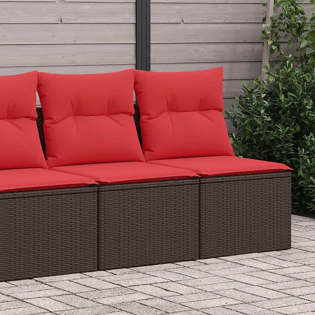 vidaXL 2 részes barna polyrattan akácfa kerti ülőgarnitúra párnákkal