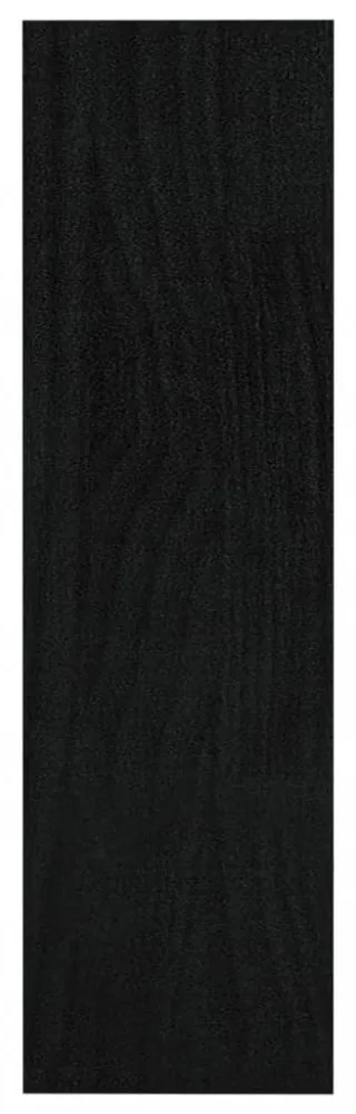 fekete tömör fenyőfa könyvszekrény/térelválasztó 100 x 30 x 103 cm