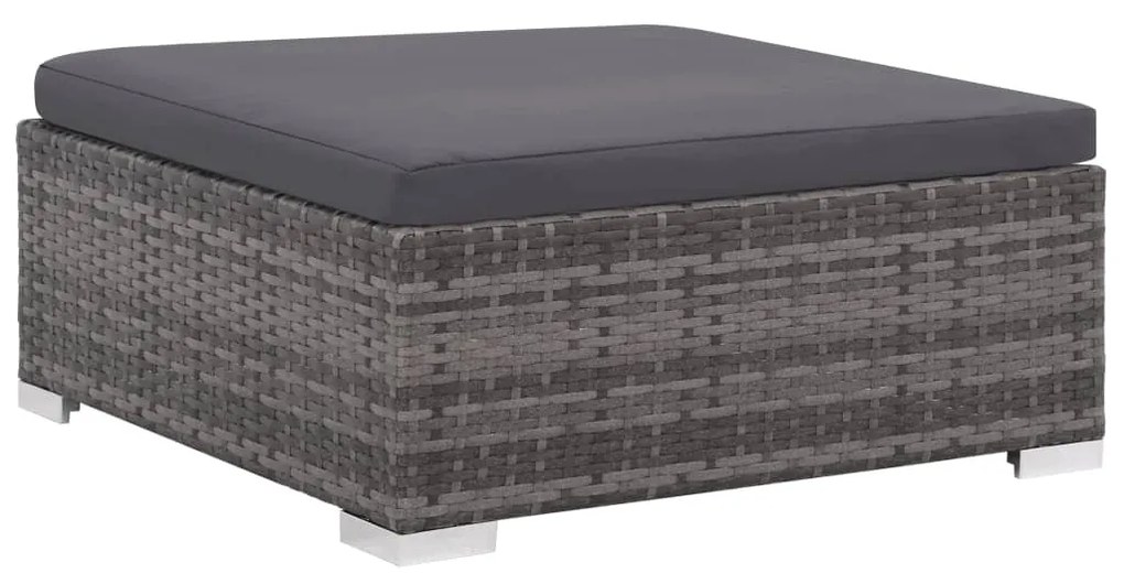 6 részes szürke polyrattan kerti ülőgarnitúra párnákkal