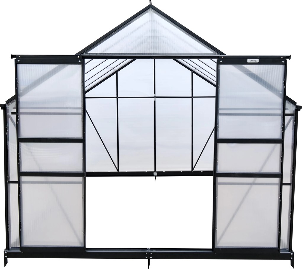 Furnigo Kerti üvegház 310x250x195 cm + alap - fekete