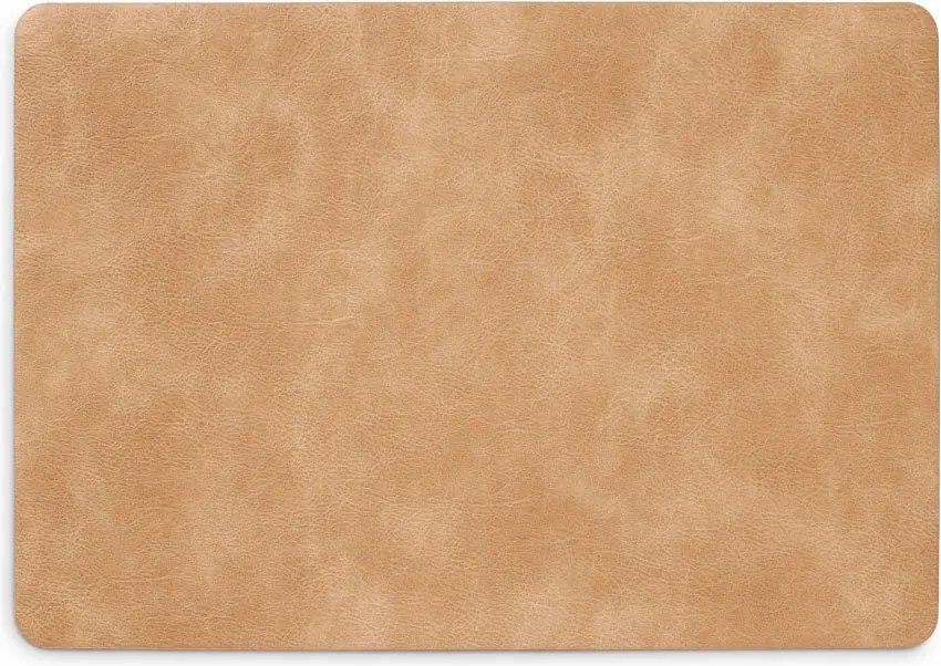 Támasztó alátét tányér alá, bőr utánzat, világosbarna, 42,5 x 30 cm