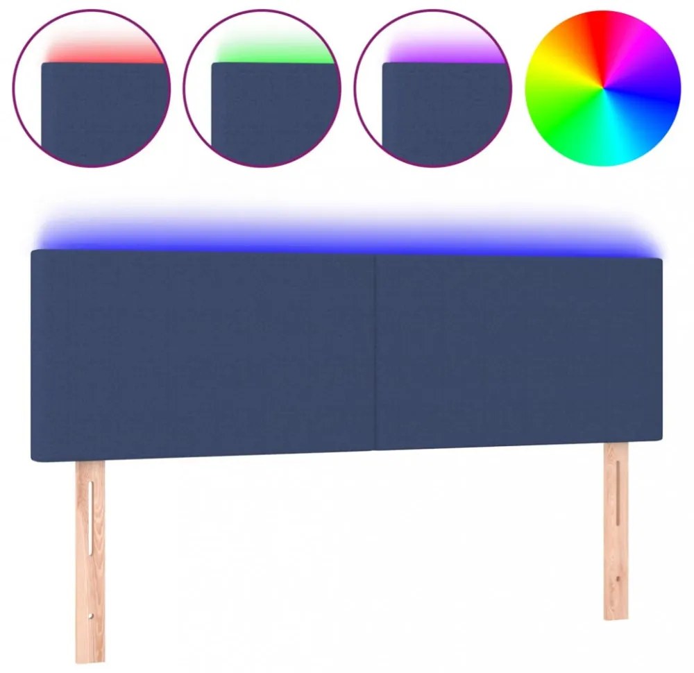 krémszínű szövet LED-es fejtámla 144x5x78/88 cm
