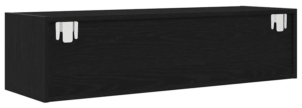 2 db fekete tölgy színű szerelt fa TV-szekrény 100x31x25,5cm