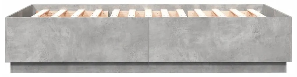 betonszürke szerelt fa ágykeret 140 x 200 cm
