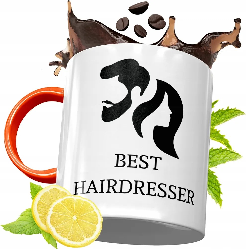 Narancssárga Bögre Fodrásznak Fodrász Ajándék fényképes nyomtatással