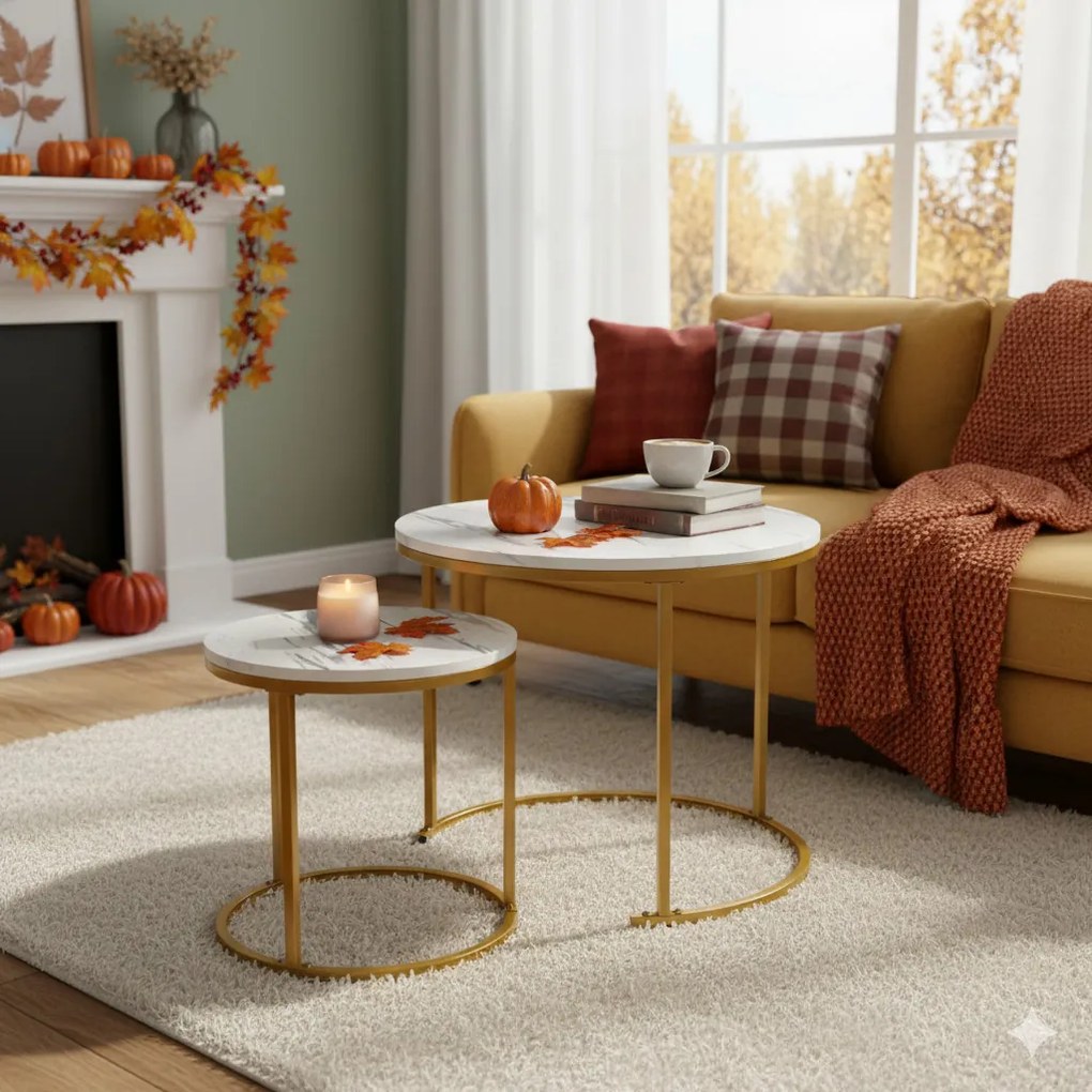 Kétrészes Kerek Dohányzóasztal