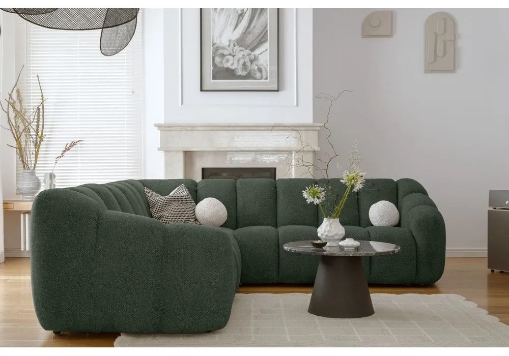 Sötétzöld sarokkanapé Shell – Miuform