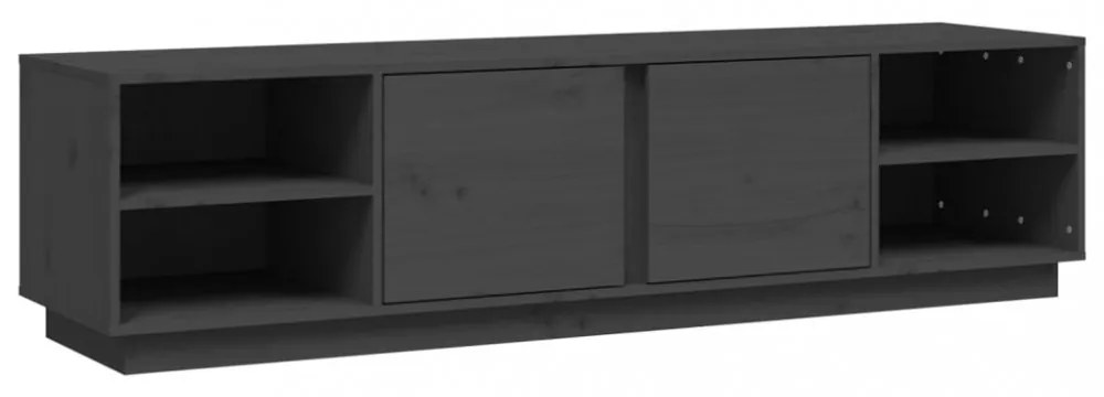 szürke tömör fenyőfa TV-szekrény 156 x 40 x 40 cm