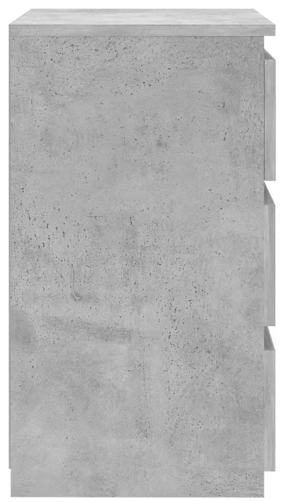 Betonszürke szerelt fa éjjeliszekrény 40 x 35 x 62,5 cm