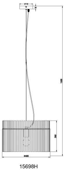 Globo 15698H - Csillár zsinóron GORLEY 1xE27/60W/230V átm. 40 cm fekete