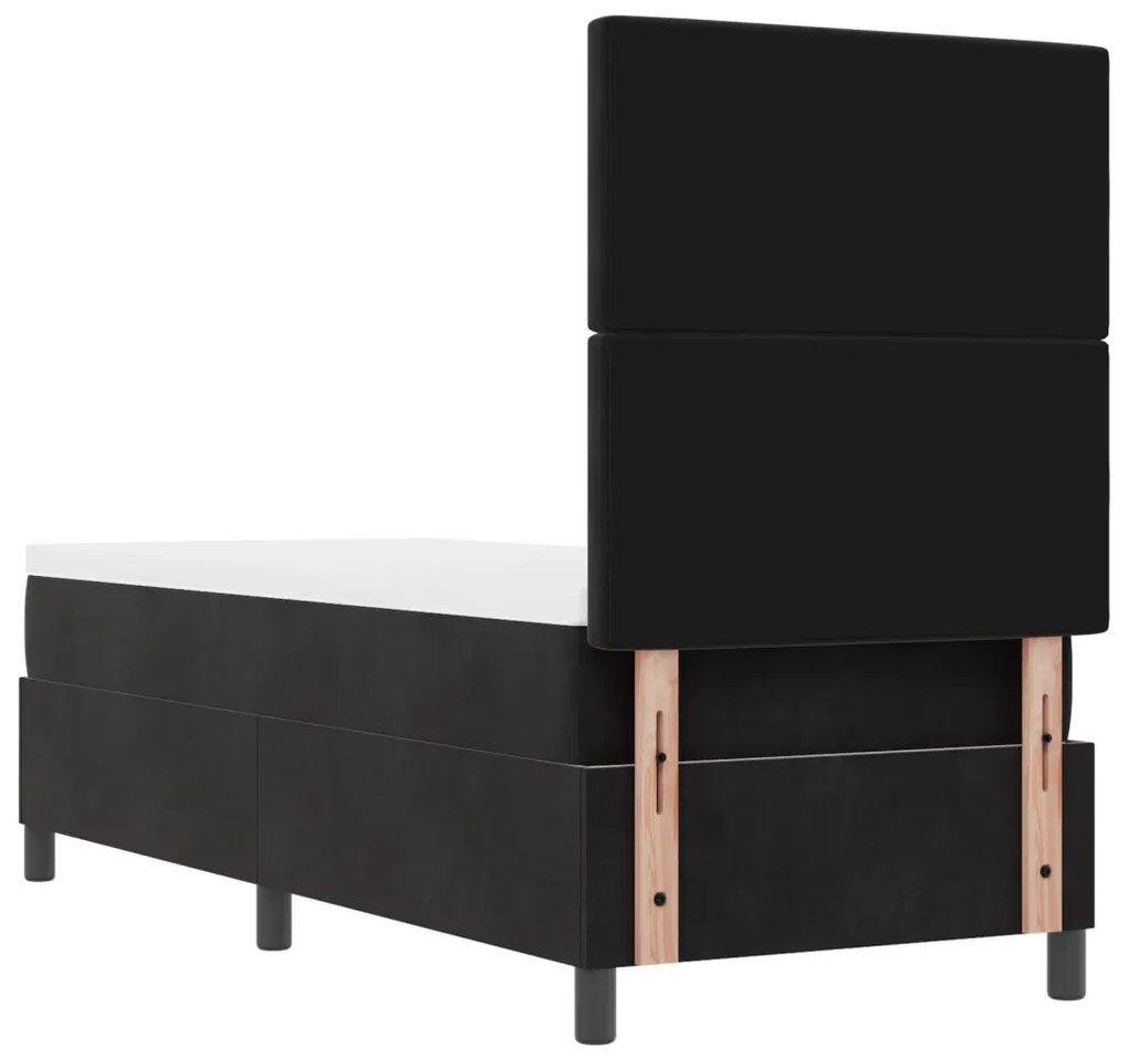 Boxspring Ágy Matrac és LED Fekete 80x200 cm Bársonyos