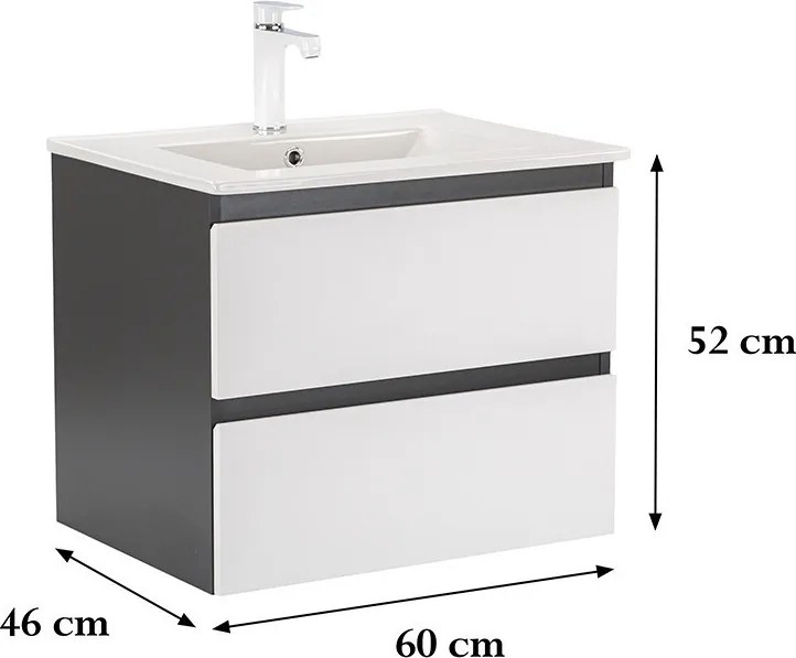 Vario Forte 60 Fürdőszoba alsó szekrény mosdóval