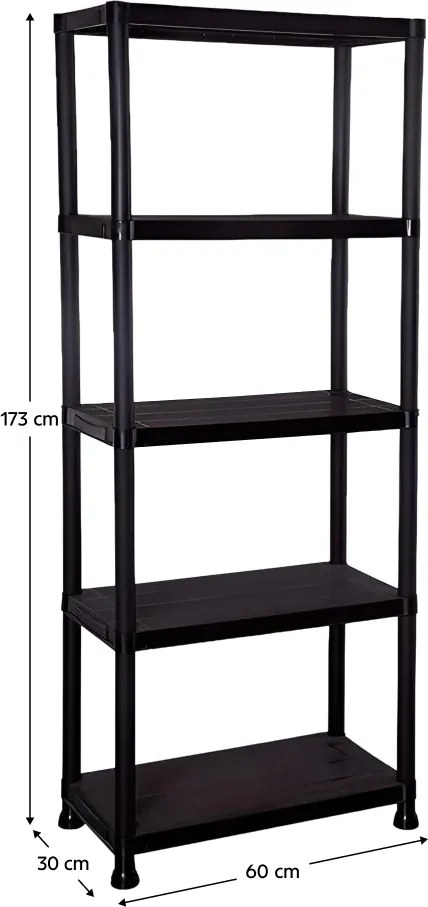 Polcállvány, fekete, ROMEN