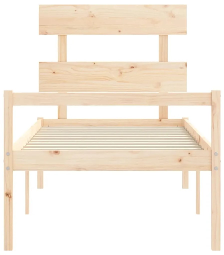 tömör fa ágy időseknek fejtámlával 90x200 cm