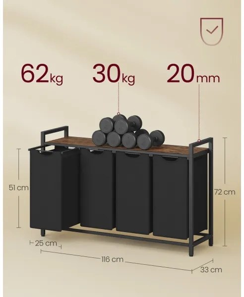 REX mosókosár barna/fekete