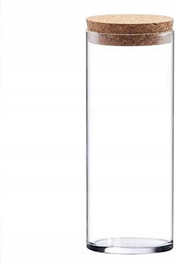 Üvegtartály henger H-40 cm D-15 cm dugóval