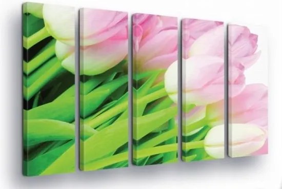 Vászonkép 150x100 Rózsaszín tulipánok tavasz virágok természet frissesség finomság
