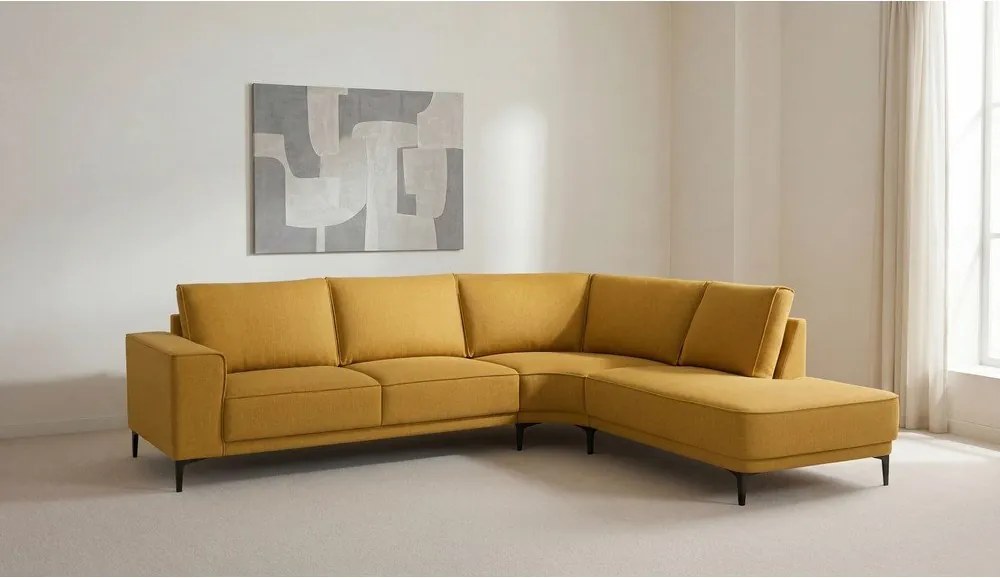 Mustársárga sarokkanapé (jobb oldali) Copenhagen – Scandic