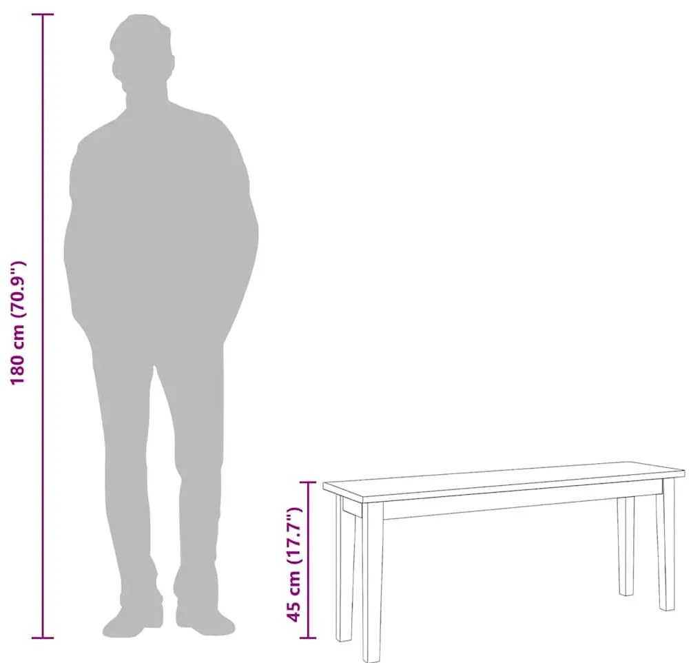 tömörfa gumiból pad 110 cm