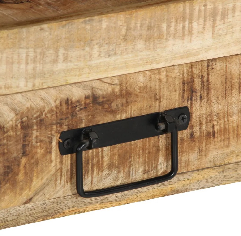 vidaXL Konzolasztal fiókkal Barna 90 x 33 x 75 cm tömör mangófa