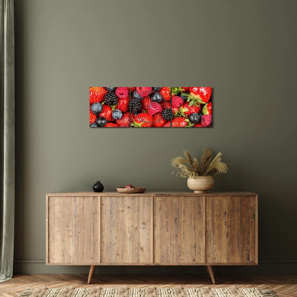 Kép - gyümölcs rakomány (órával) (90x30 cm)