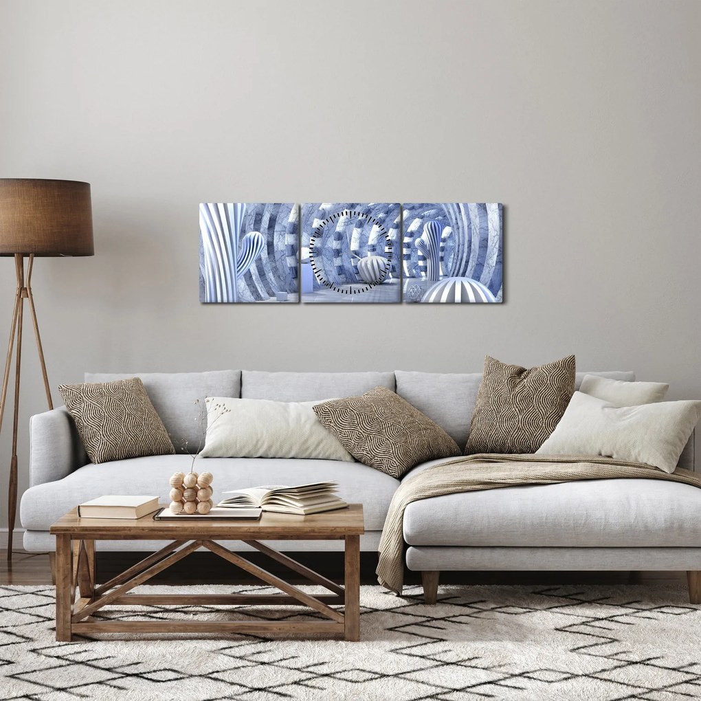 Kép - 3D absztrakció (órával) (90x30 cm)
