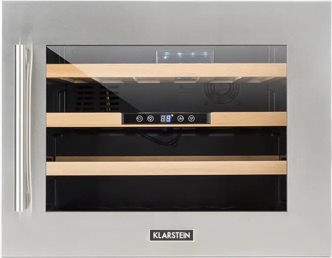 Klarstein Vinsider 24D, beépített borhűtő, 24 palack, rozsdamentes acél