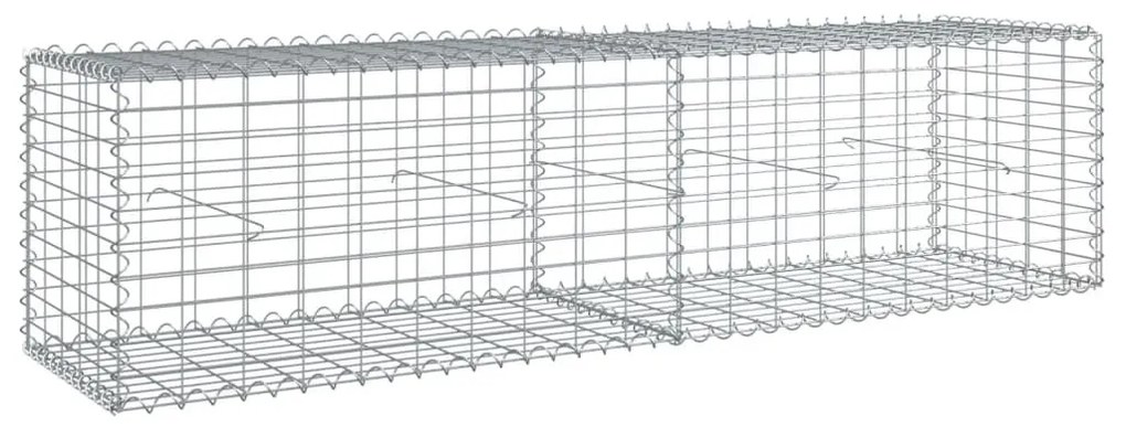 horganyzott vas gabion kosár fedéllel 200 x 50 x 50 cm