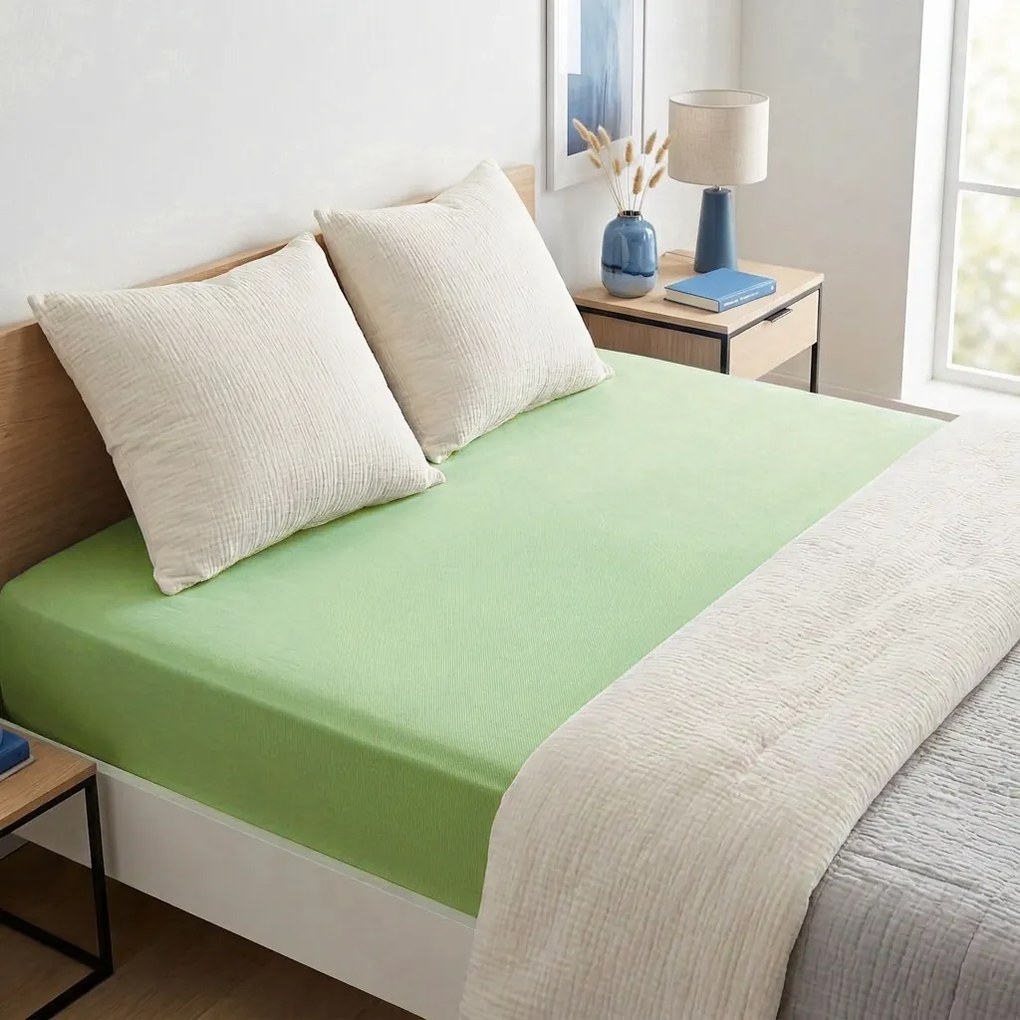 de pat 4Home jersey lepedő zöld, 90 x 200 cm