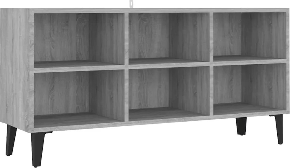 vidaXL szürke sonoma színű TV-szekrény fémlábakkal 103,5 x 30 x 50 cm