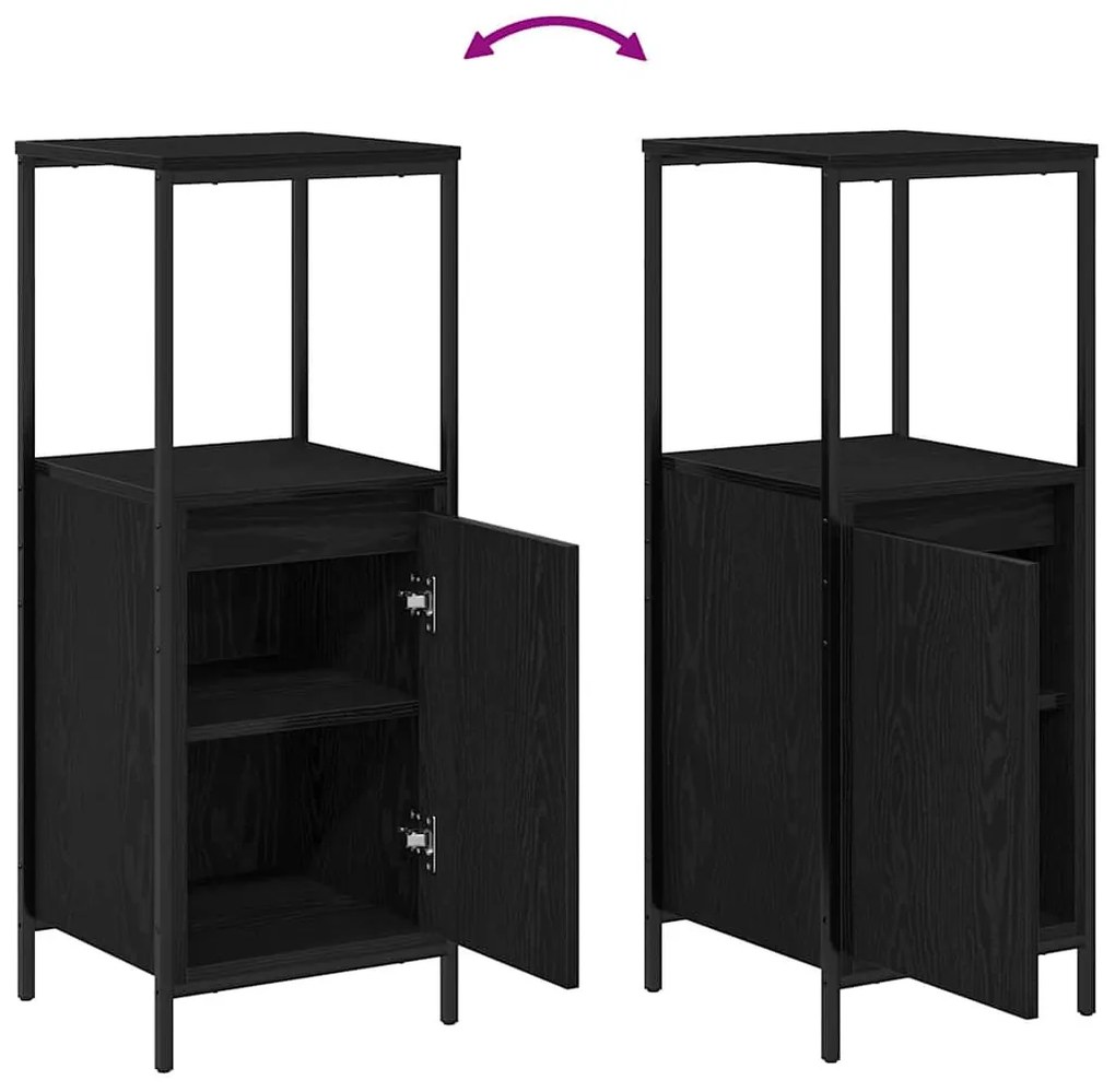 Fürdőszoba bútor szett 3 pcs Musta tammi 90 x 34.5 x 60 cm