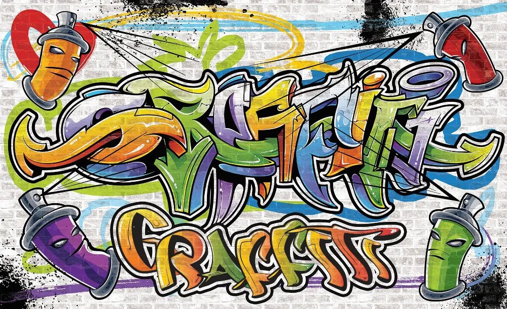 Utcai graffiti poszter, fotótapéta Vlies (254 x 184 cm)