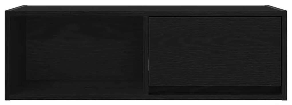 2 db fekete tölgy színű szerelt fa TV-szekrény 80x31x25,5 cm