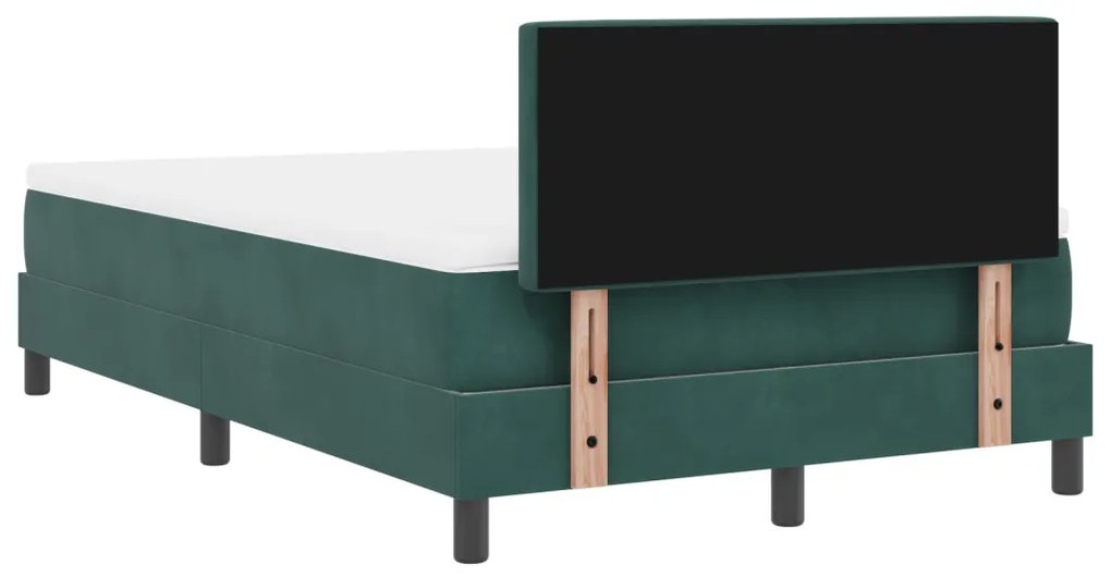 Boxspring Ágy Mattal Sötétzöld Kicsi Dupla Bársony