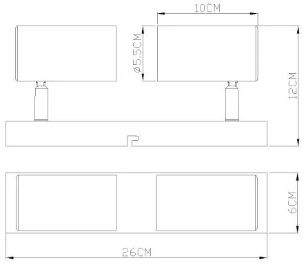 Globo 57911-2P - spotlámpa ROBBY 2xGU10/25W/230V narancs