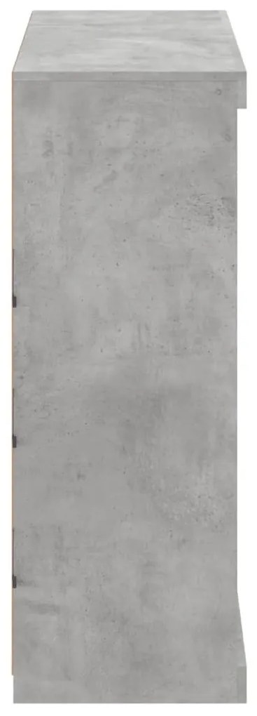 betonszürke tálalószekrény LED-világítással 81 x 37 x 100 cm