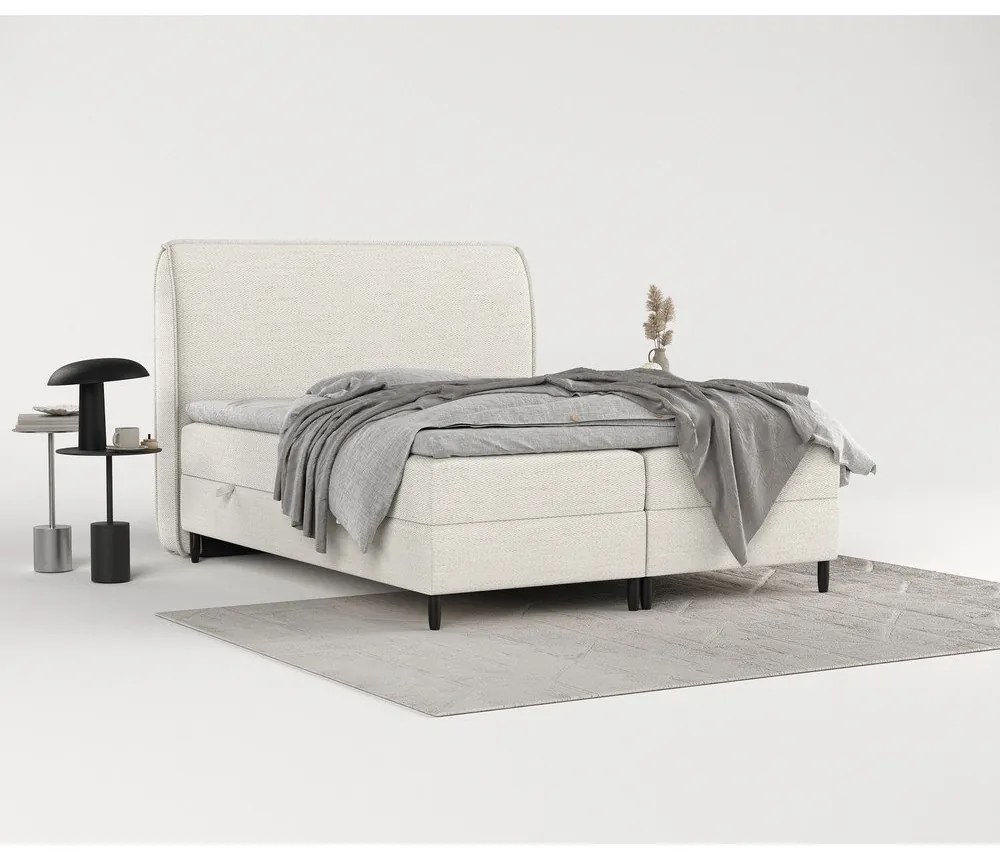 Krémszínű ágyneműtartós boxspring ágy 180x200 cm Melba – Maison de Rêve