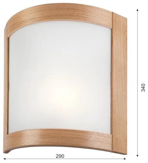 Fali lámpa ELODIE 1xE27/60W/230V tölgy