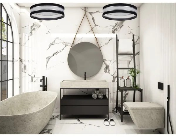 LED Dimmelhető mennyezeti lámpa SMART CORAL LED/24W/230V fekete/szürke + távirányító